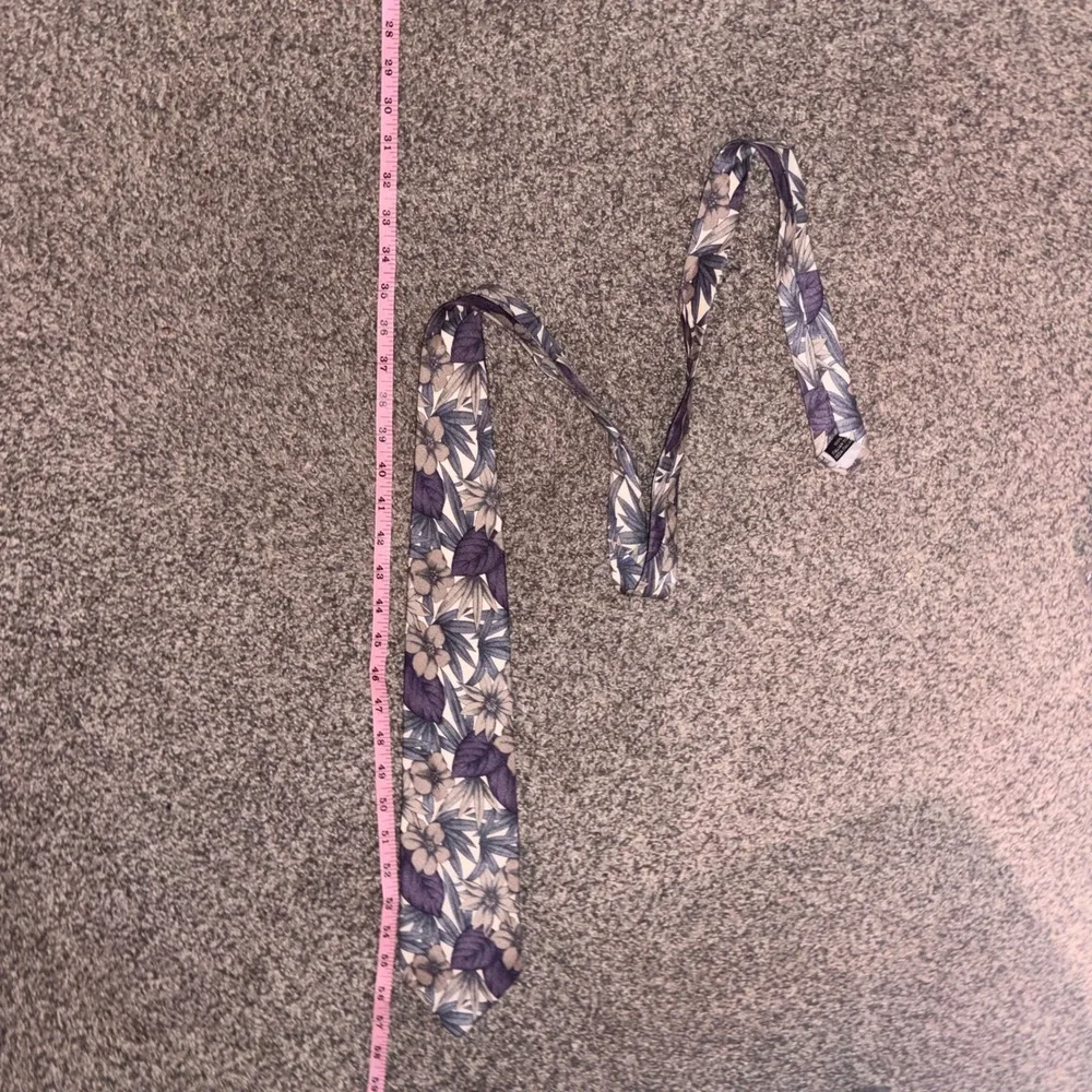 American Traditions Necktie Mens OS Purple Floral Italian Silk Botanical Tie